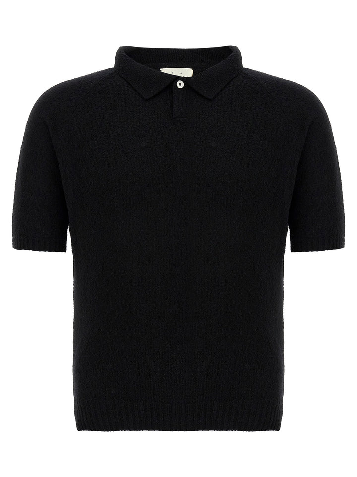 MA'RY'YA Black Cotton Polo Shirt