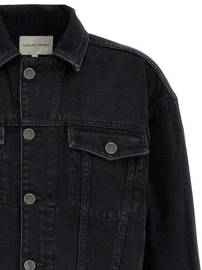 Loulou De Saison Black Organic Cotton Denim Jacket