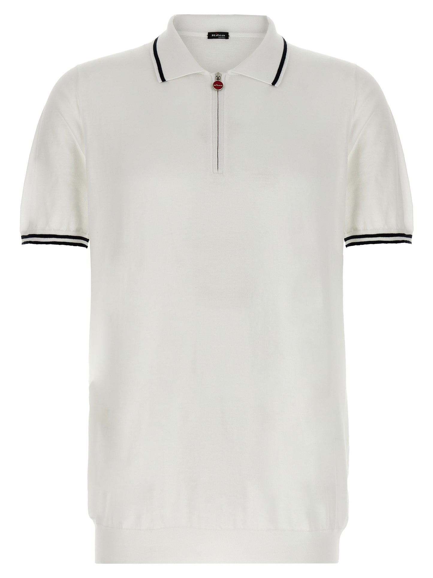 Kiton White Cotton Polo Shirt