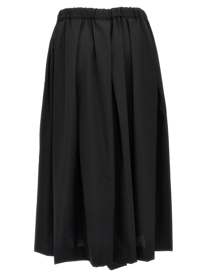 Comme Des Garçons Black Wool Midi Skirt