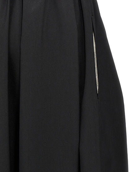 Comme Des Garçons Black Wool Midi Skirt