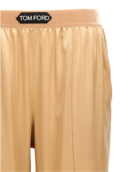 Tom Ford Beige Silk Casual Pants
