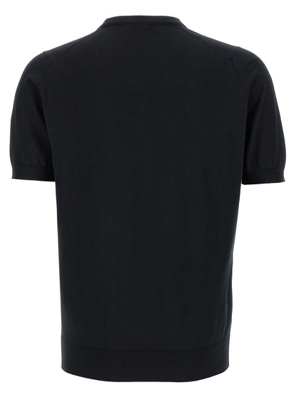 JOHN SMEDLEY Black Cotton T-Shirt
