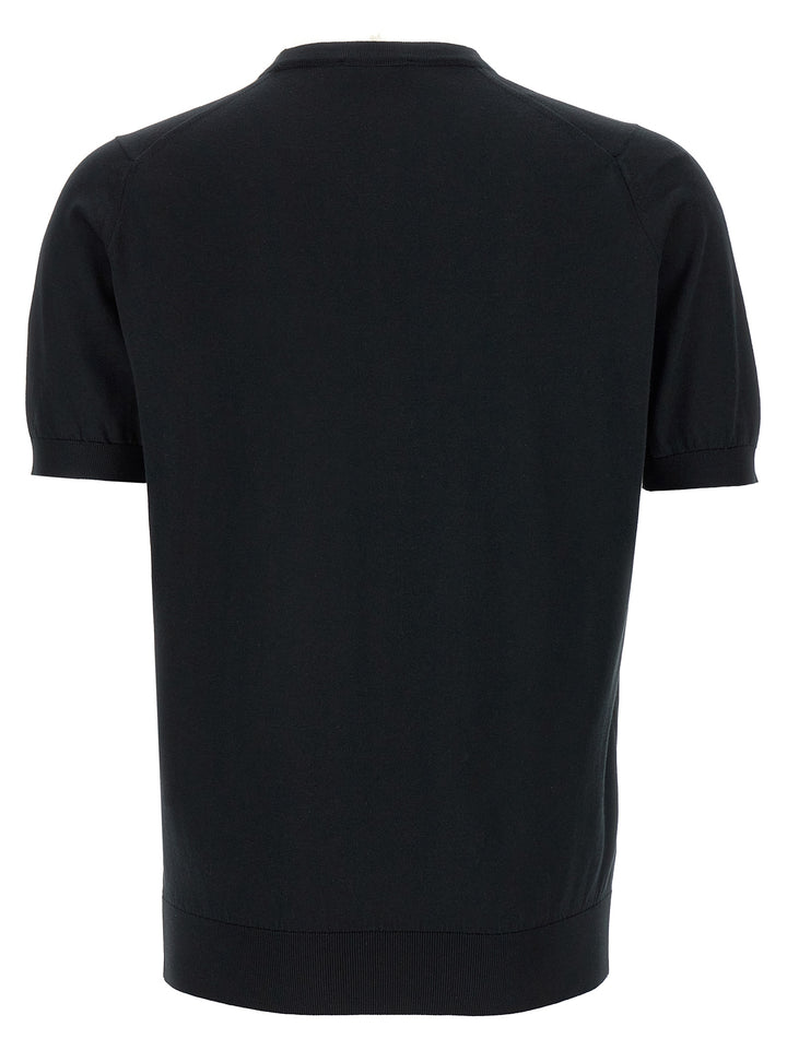 JOHN SMEDLEY Black Cotton T-Shirt