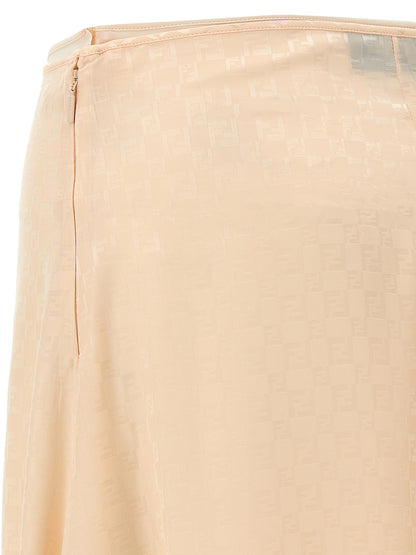 Fendi Multicolor Silk Midi Skirt
