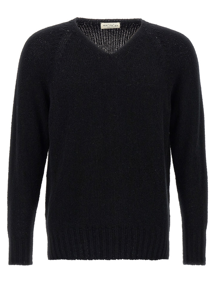 MA'RY'YA Black Cotton Cardigan