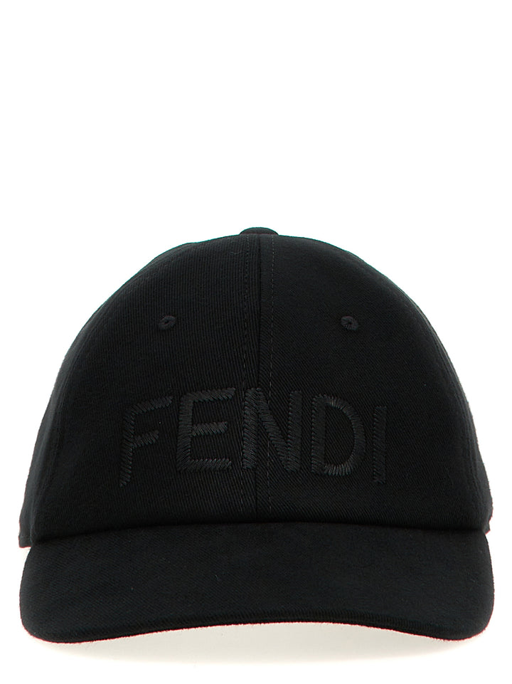 Fendi Black Cotton Cap (Baseball Hat)
