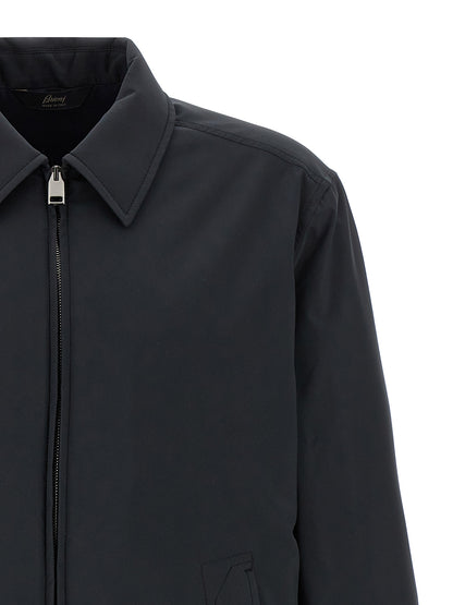 Brioni Blue Polyester Shell Jacket