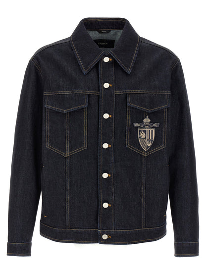 Fendi Blue Cotton Denim Jacket