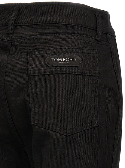 Tom Ford Black Cotton Flared Jeans