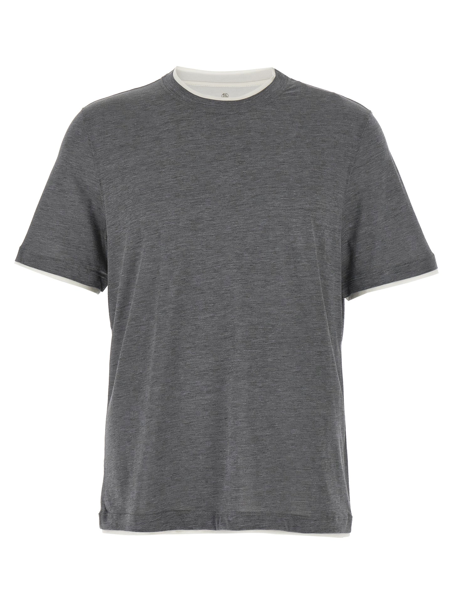 Brunello Cucinelli Gray Silk T-Shirt
