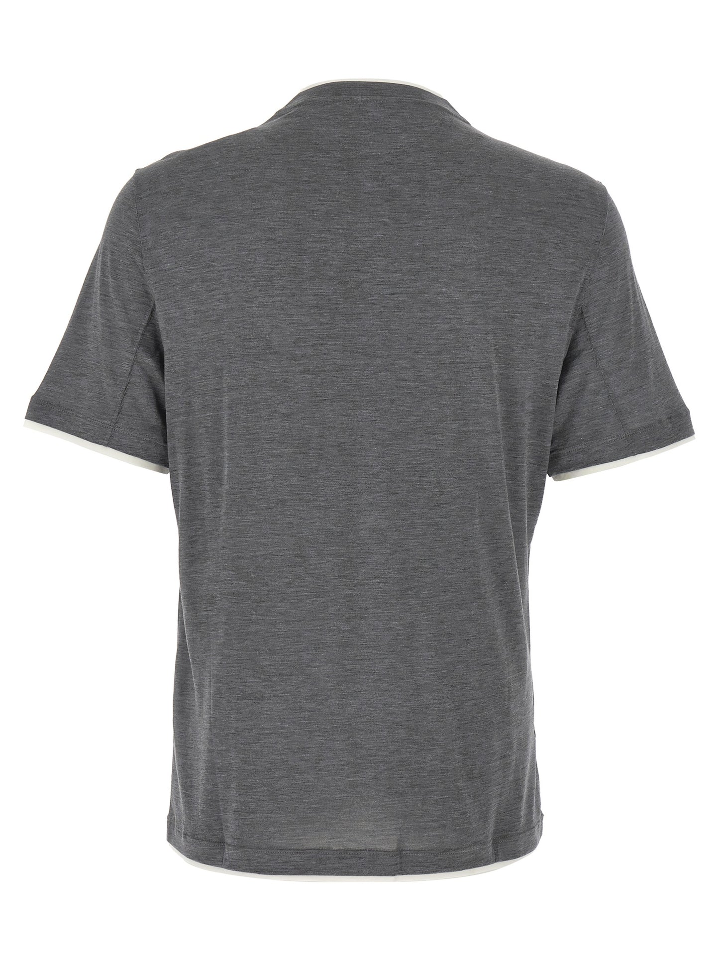 Brunello Cucinelli Gray Silk T-Shirt