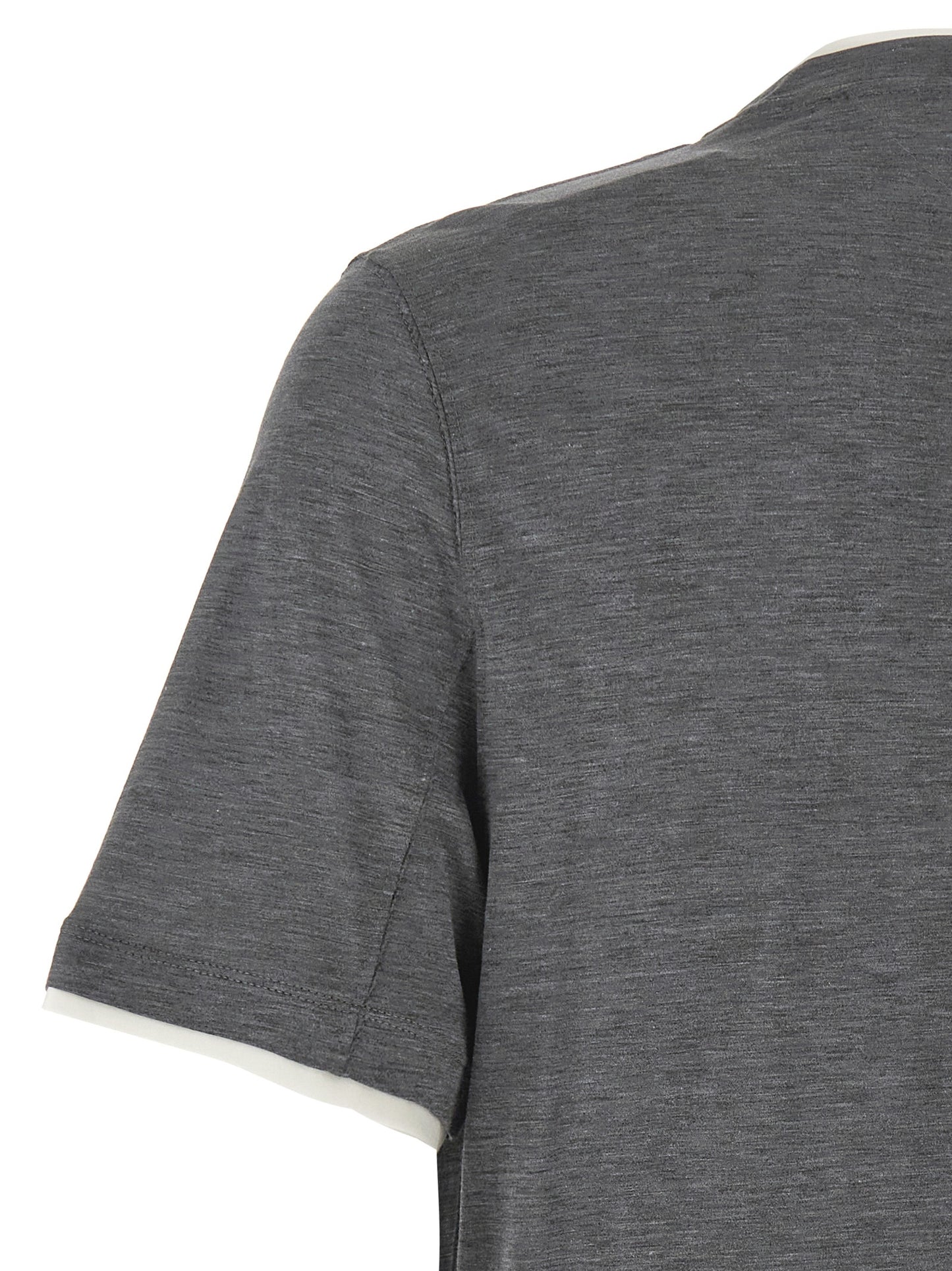 Brunello Cucinelli Gray Silk T-Shirt