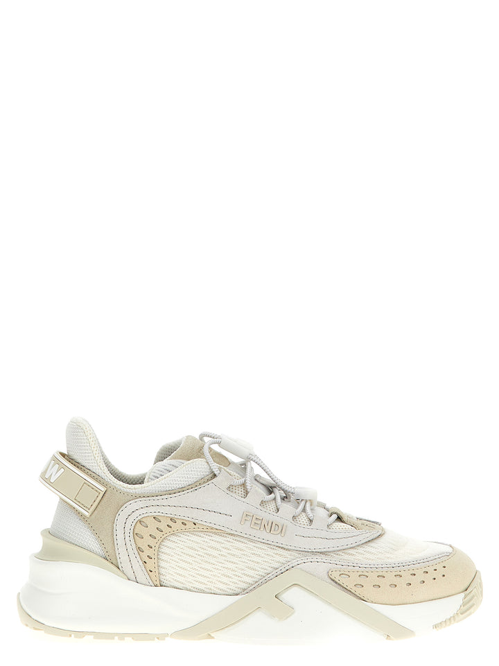 Fendi White Polyester Athletic Sneakers