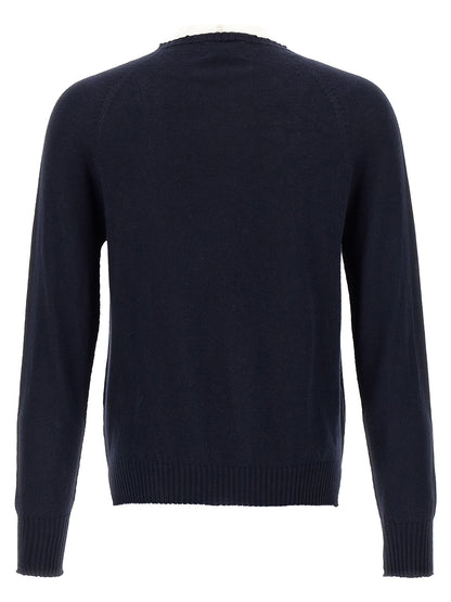 MA'RY'YA Blue Cotton Cardigan