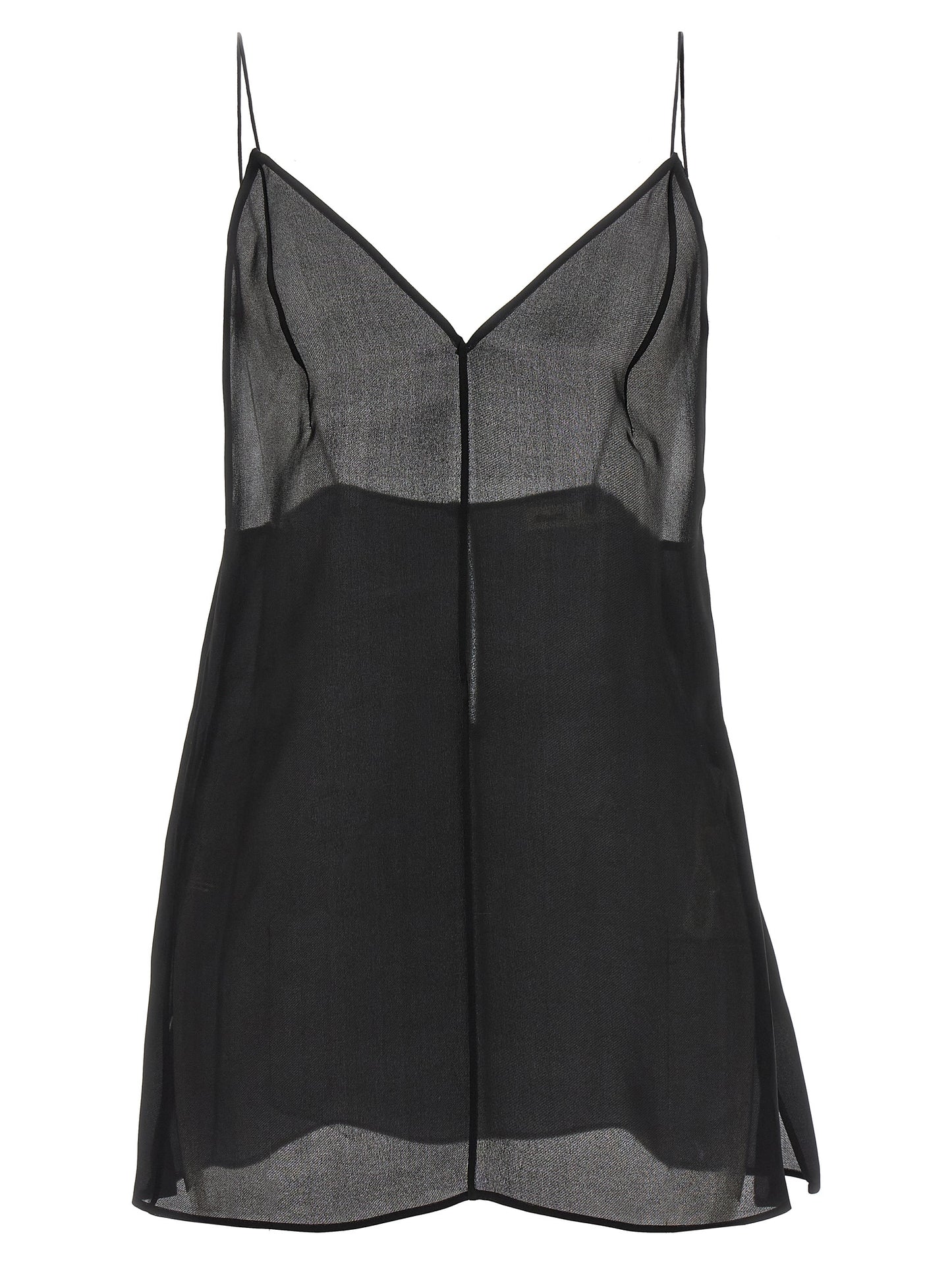 Khaite Black Silk Tank Tops