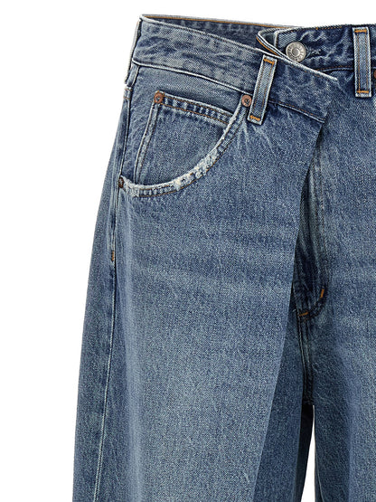 Agolde Blue Cotton Relaxed Fit Jeans