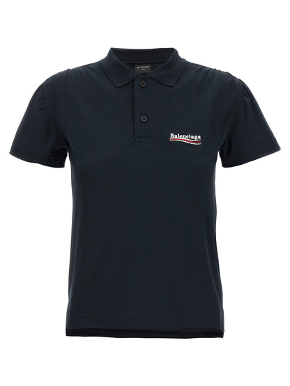 Balenciaga Blue Cotton Polo Shirt