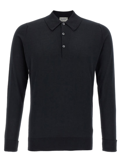 JOHN SMEDLEY Black Cotton Polo Shirt