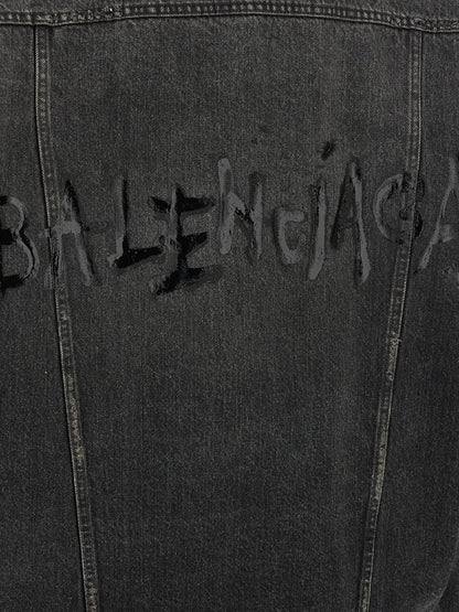 Balenciaga Gray Cotton Denim Jacket