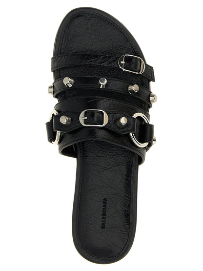 Balenciaga Black Lamb Leather Slides