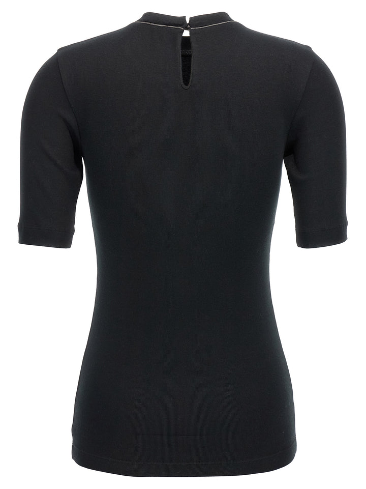 Brunello Cucinelli Black Cotton T-Shirt