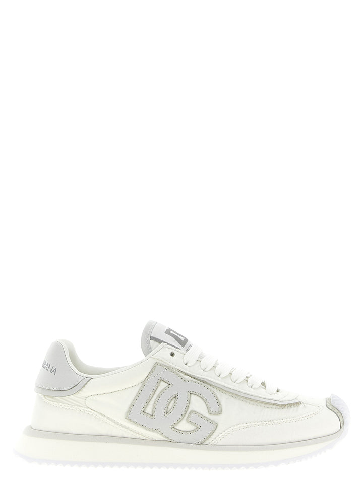 Dolce & Gabbana White Polyester Athletic Sneakers