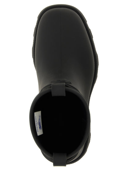 Burberry Black Rubber Ankle Boots