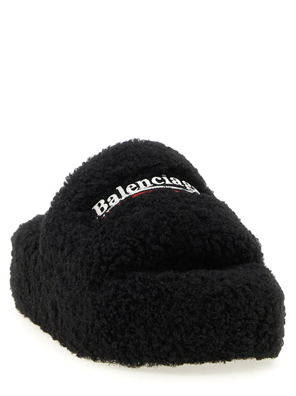 Balenciaga Black Polyester Slides