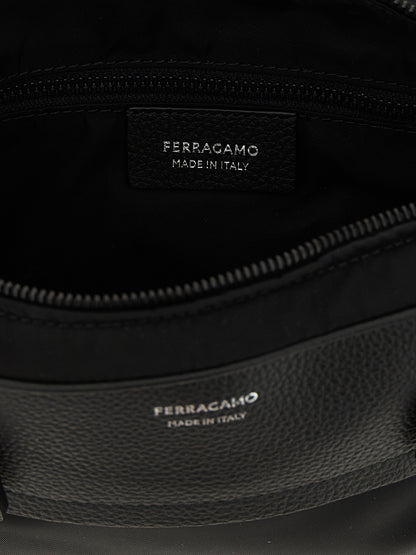 Ferragamo Black Fabric Crossbody Bag