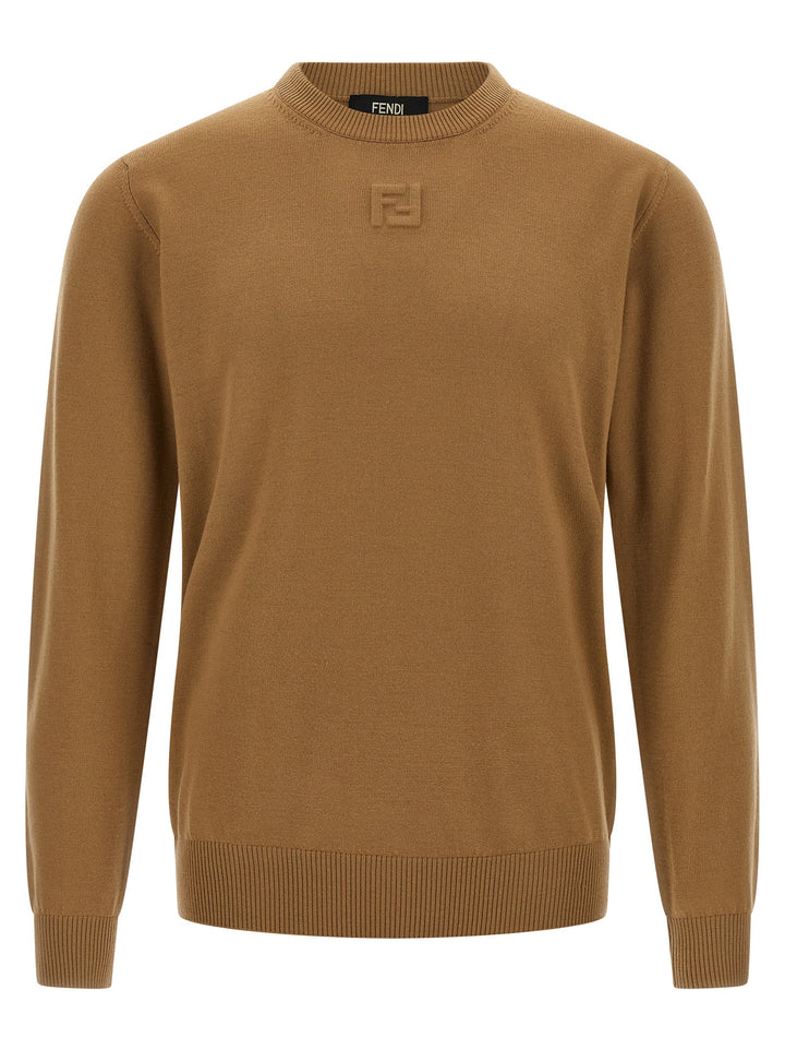 Fendi Beige Virgin Wool Cardigan