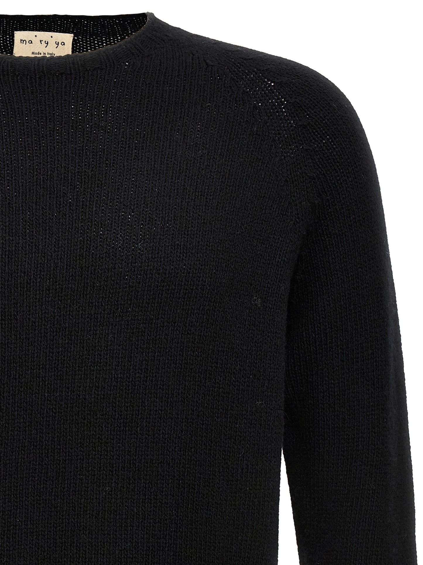 MA'RY'YA Black Virgin Wool Cardigan