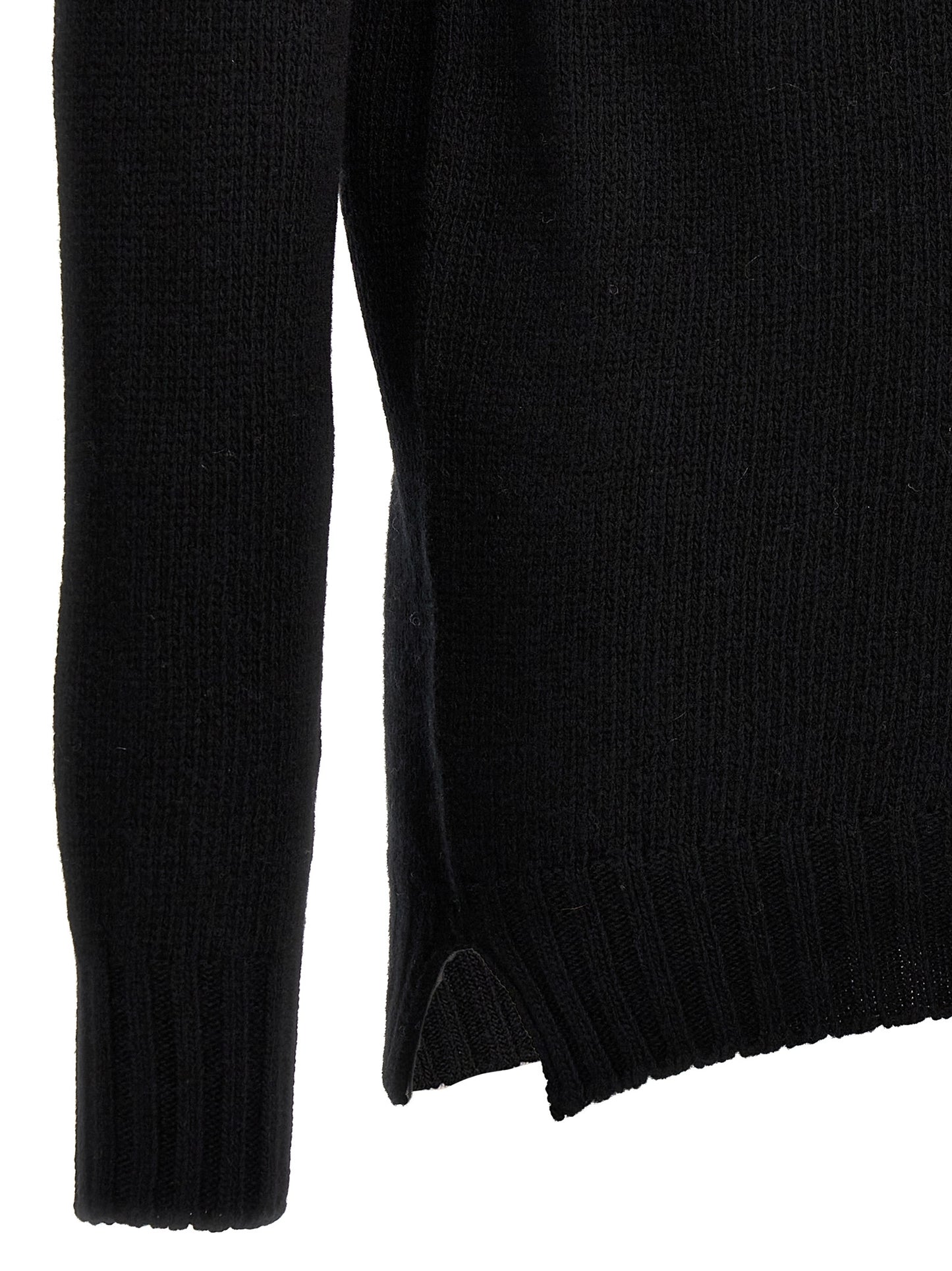 MA'RY'YA Black Virgin Wool Cardigan