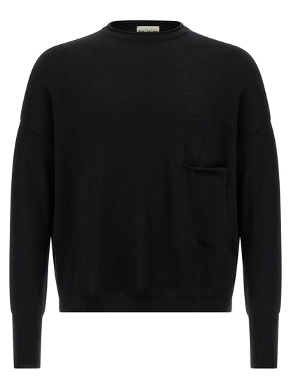 MA'RY'YA Black Virgin Wool Cardigan