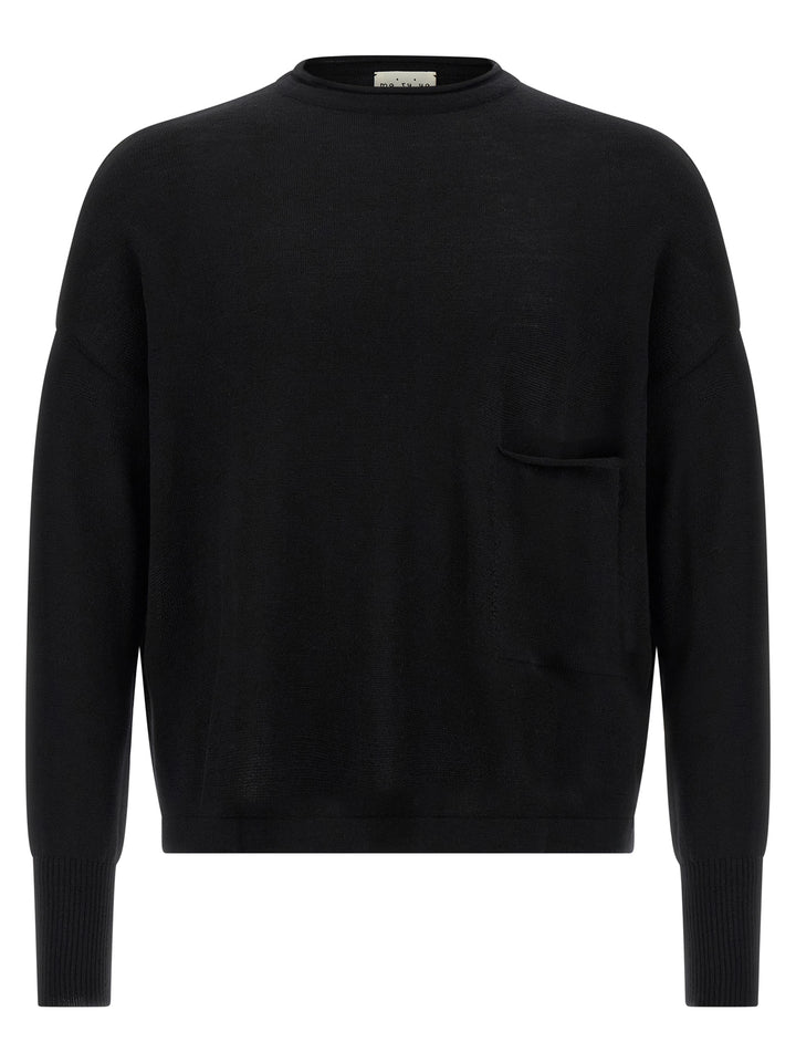 MA'RY'YA Black Virgin Wool Cardigan