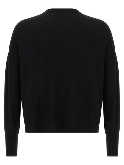 MA'RY'YA Black Virgin Wool Cardigan