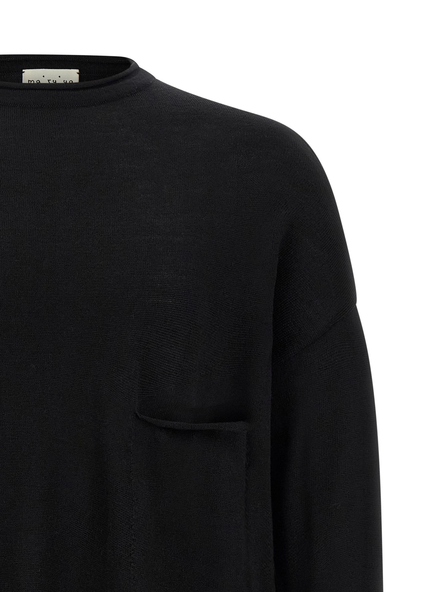 MA'RY'YA Black Virgin Wool Cardigan