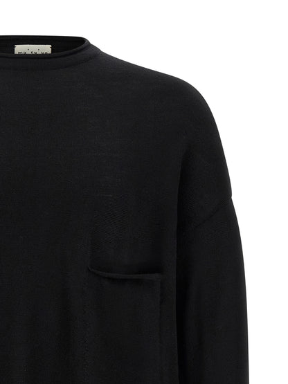 MA'RY'YA Black Virgin Wool Cardigan