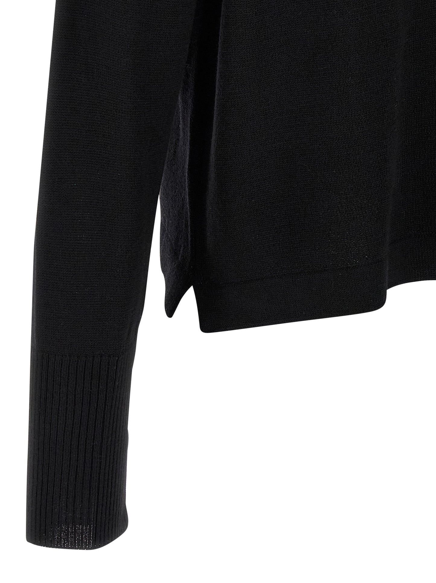 MA'RY'YA Black Virgin Wool Cardigan