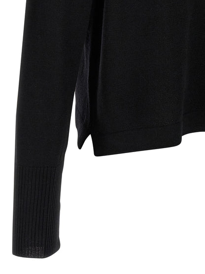 MA'RY'YA Black Virgin Wool Cardigan