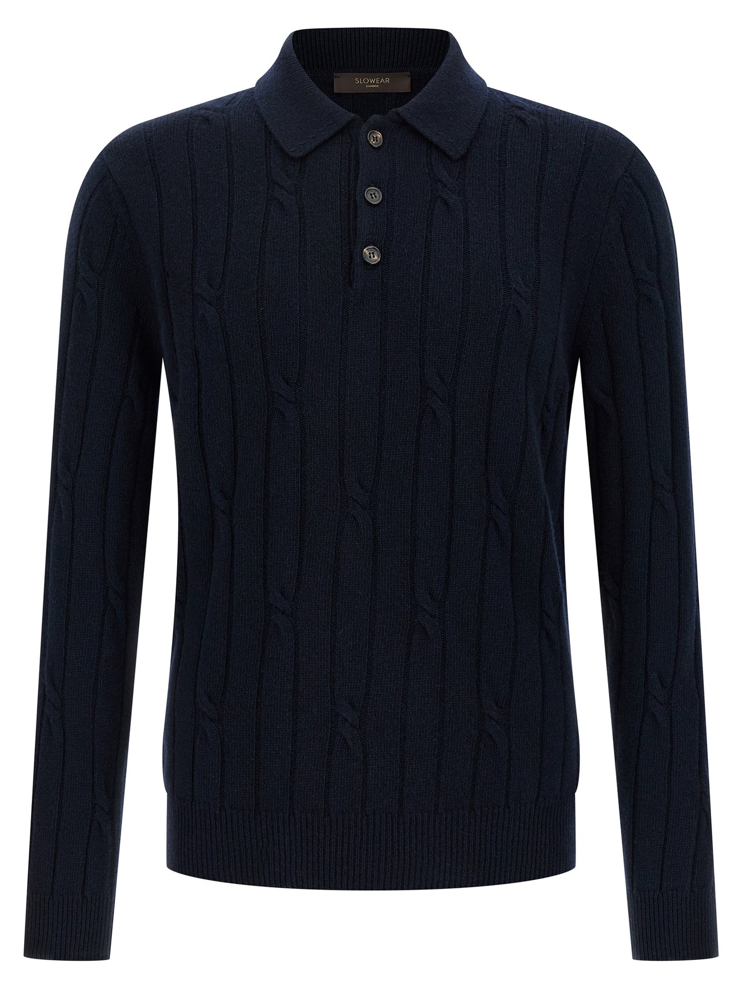 ZANONE Blue Virgin Wool Polo Shirt