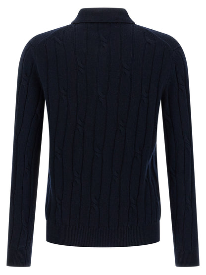 ZANONE Blue Virgin Wool Polo Shirt