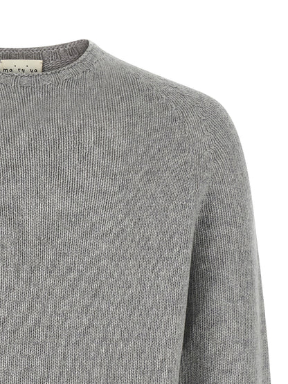 MA'RY'YA Gray Virgin Wool Cardigan