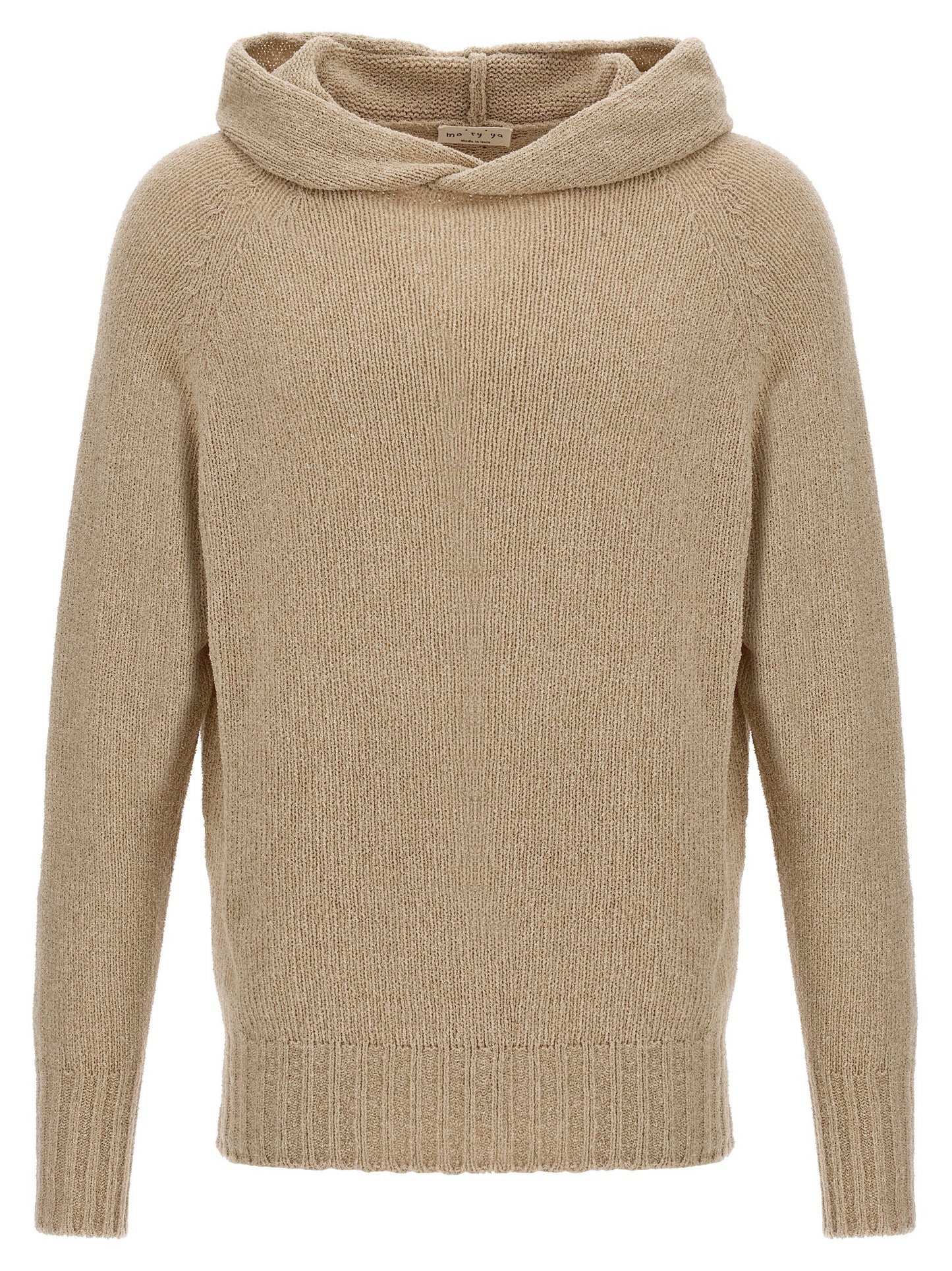 MA'RY'YA Beige Virgin Wool Cardigan