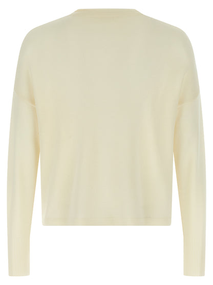 MA'RY'YA White Virgin Wool Cardigan