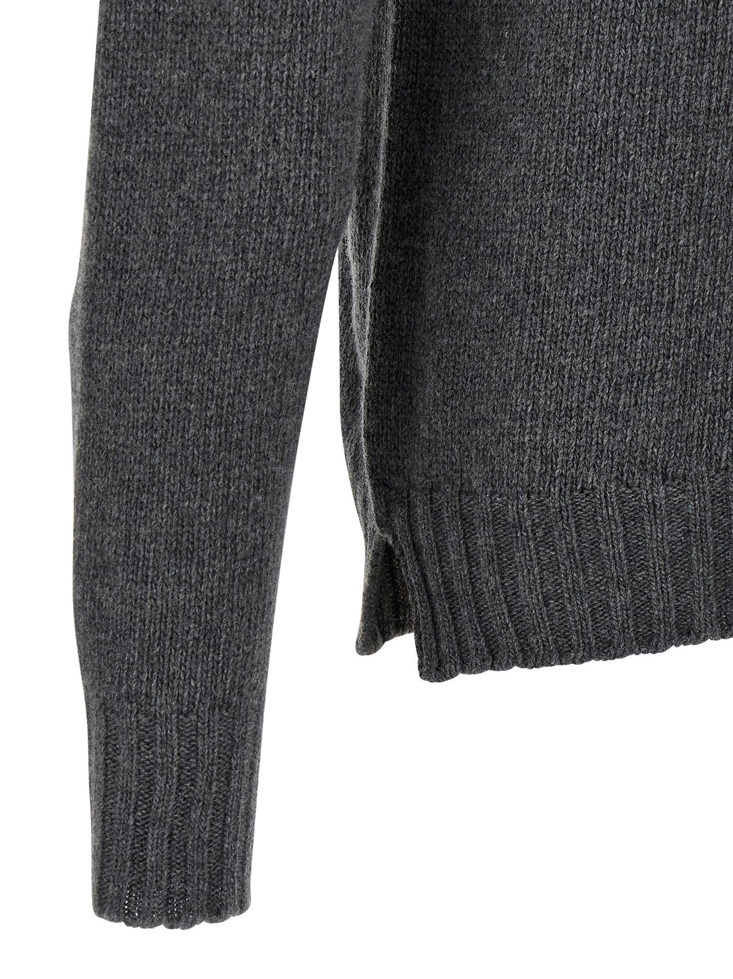 MA'RY'YA Gray Virgin Wool Cardigan