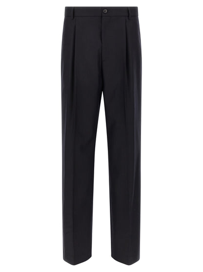 Dries Van Noten Blue Wool Dress Pants