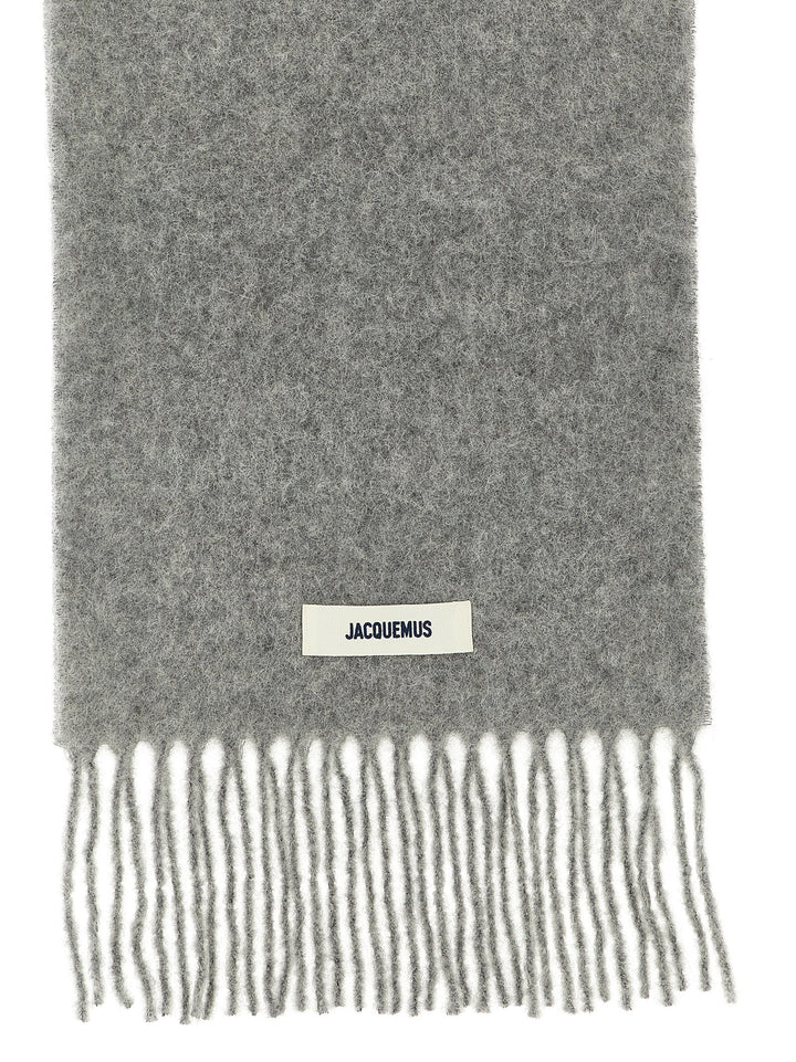 Jacquemus Gray Alpaca Leather Foulard