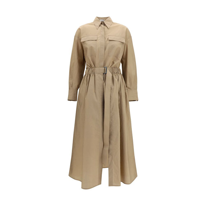 Brunello Cucinelli Beige Cotton Casual Dress