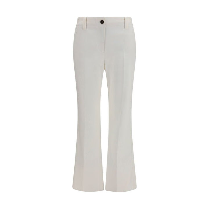 Brunello Cucinelli White Cotton Flared Pants
